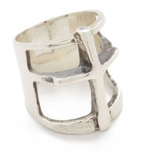 Pamela Love Cage Cross Silver Ring